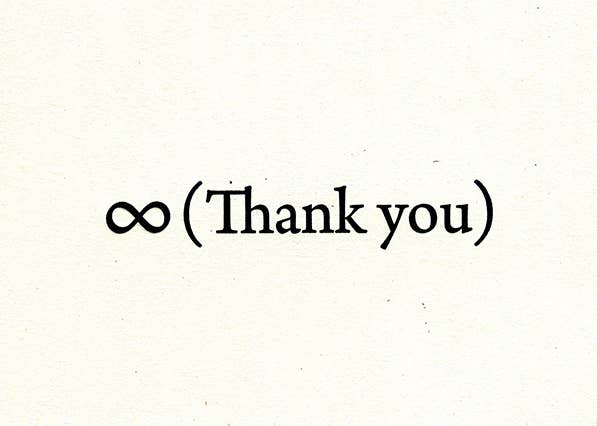 Infinity Thanks Greeting Card