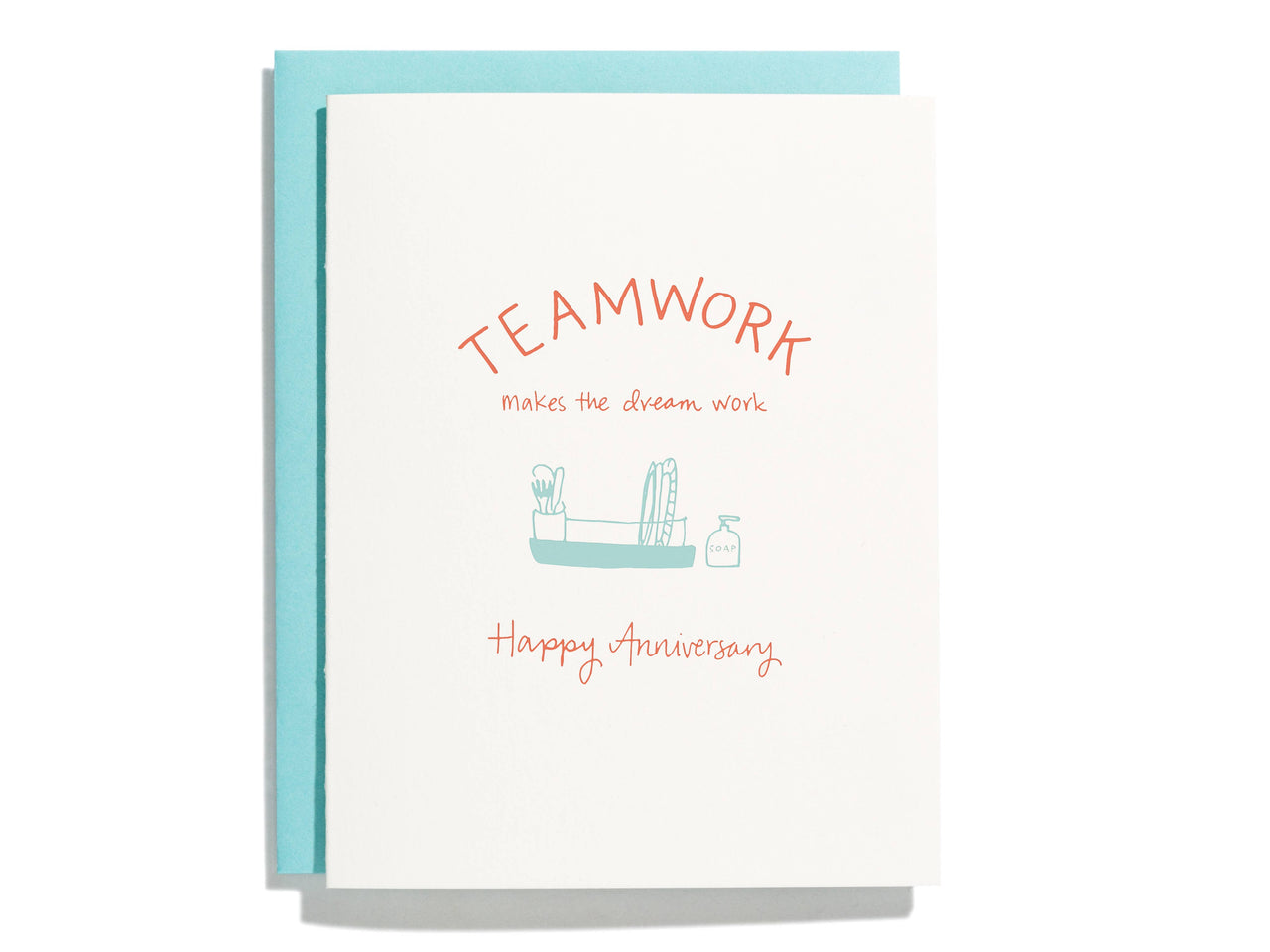 Teamwork Anniversary - Letterpress Greeting Card