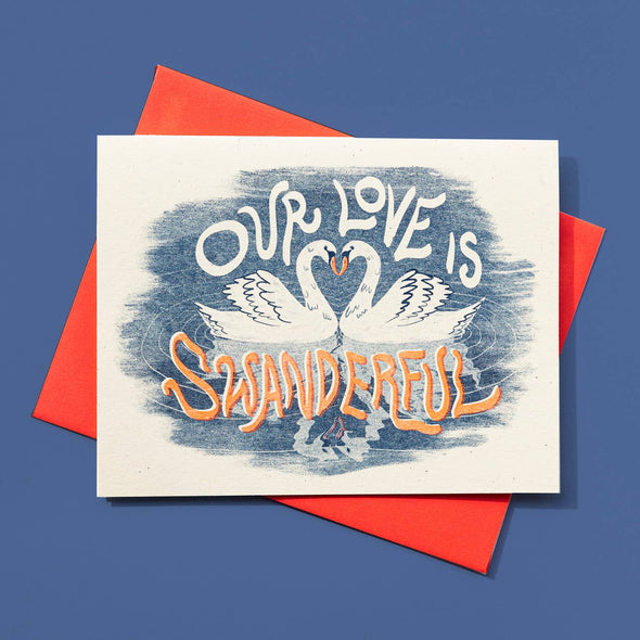 Our Love is Swanderful - Risograph Card