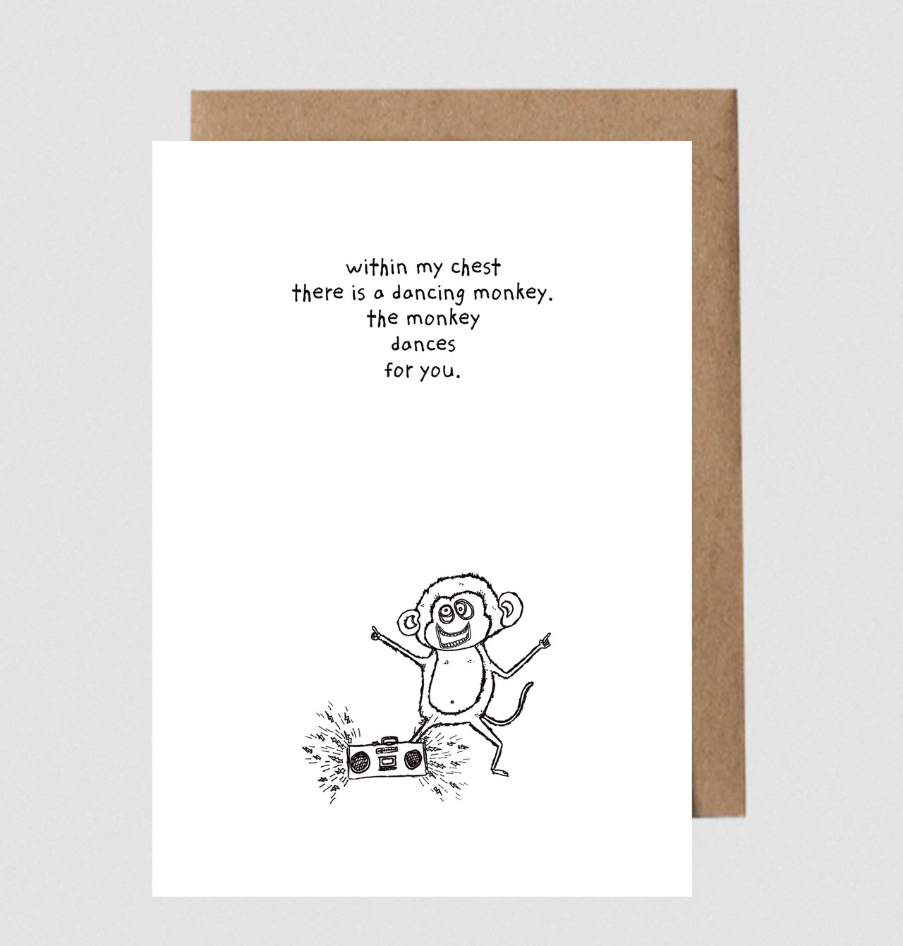 Dancing Monkey - Greeting Card