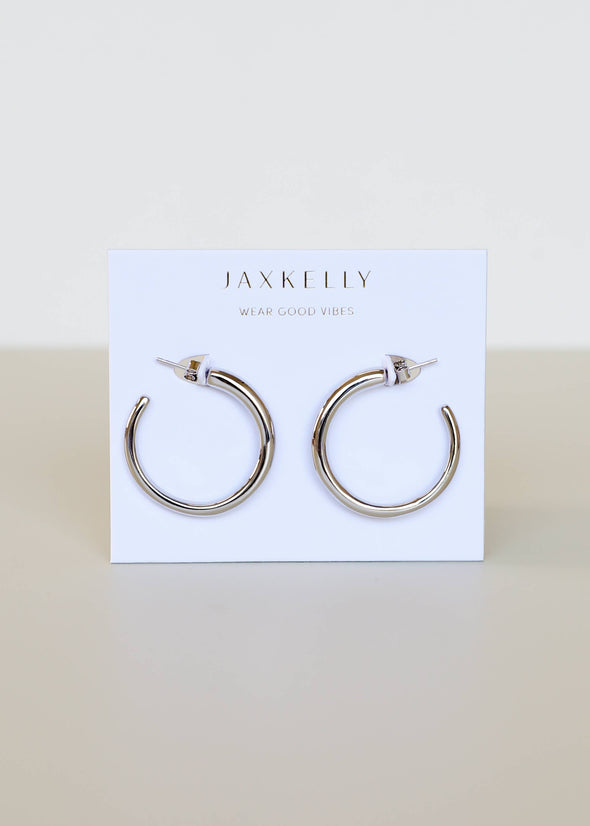 Everyday Silver Hoop Earrings - Medium