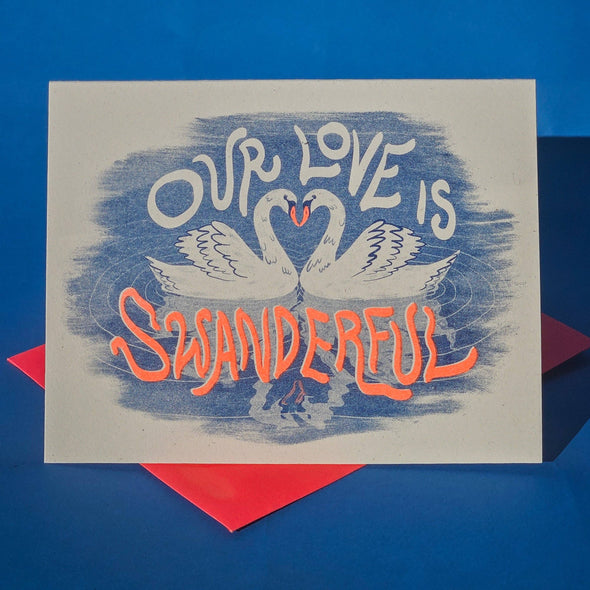 Our Love is Swanderful - Risograph Card