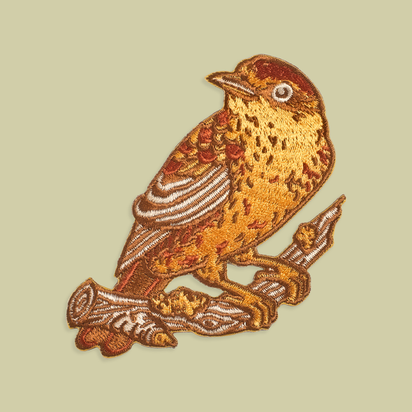 Palm Warbler Bird Embroidered Patch, Iron on Patch