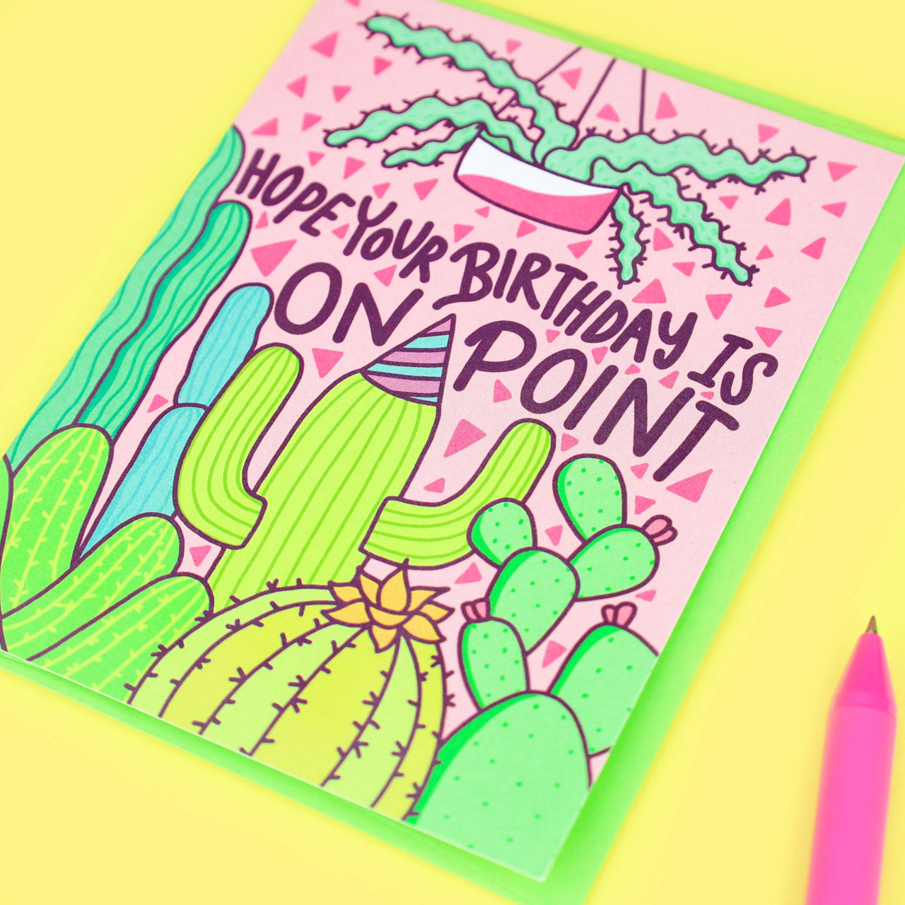 On Point Cactus Happy Birthday Card