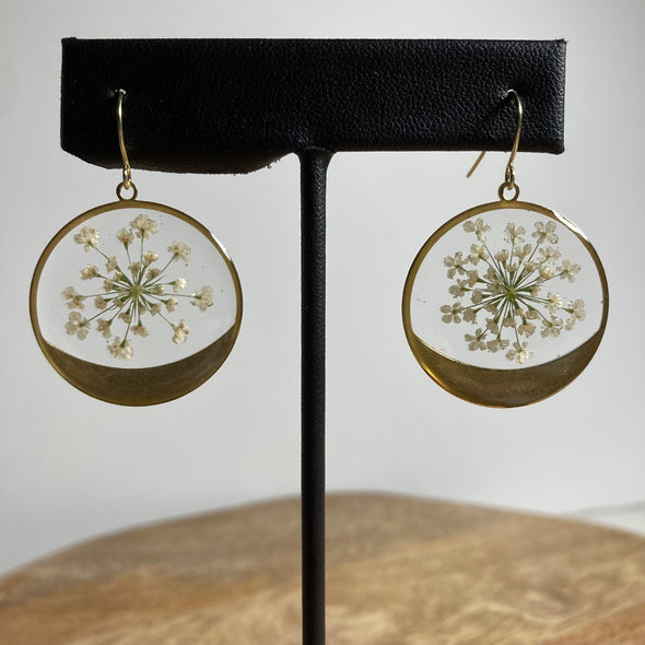 Lace Flower Circle Earrings