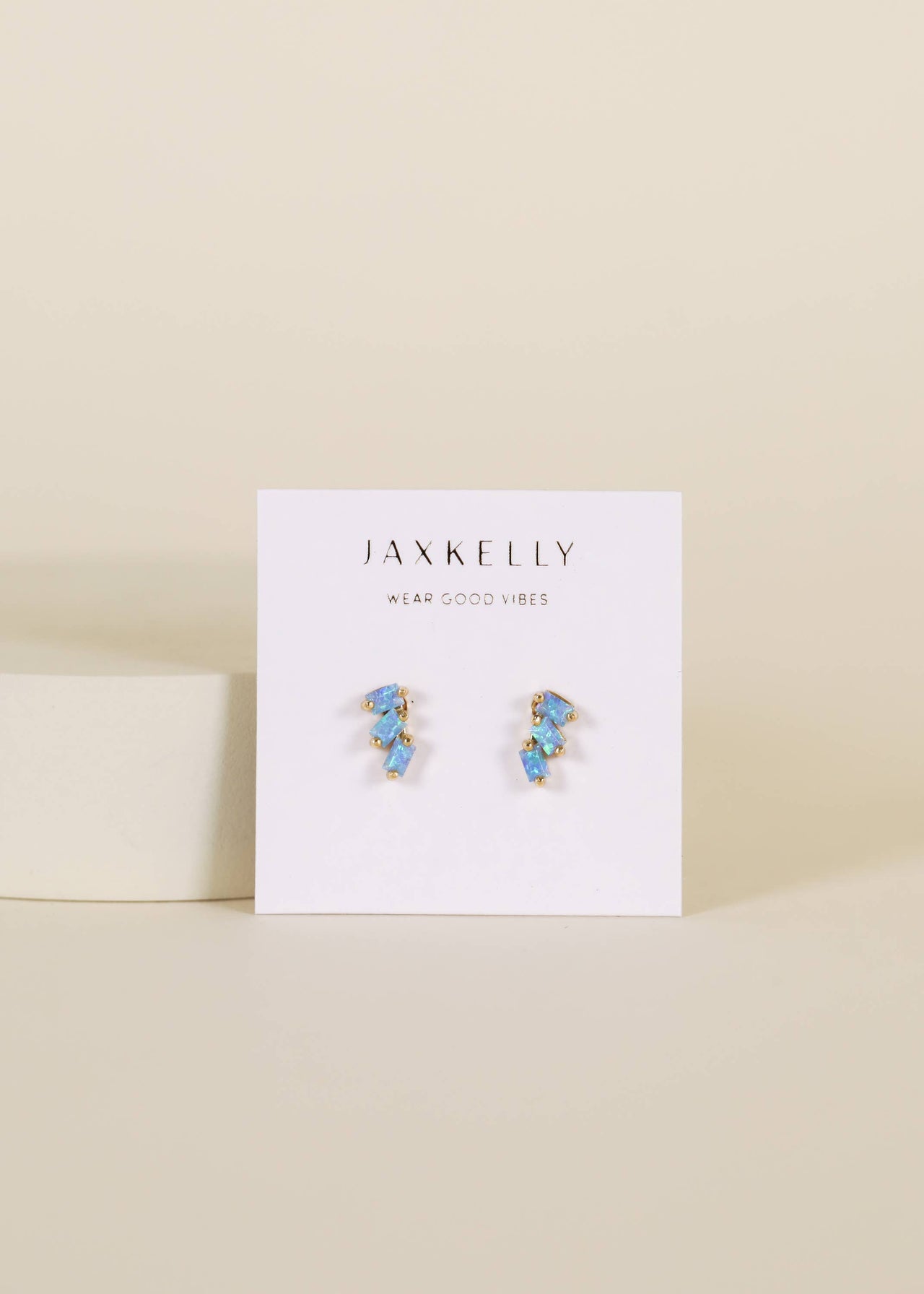 Offset Trio - Fire Opal - Earrings