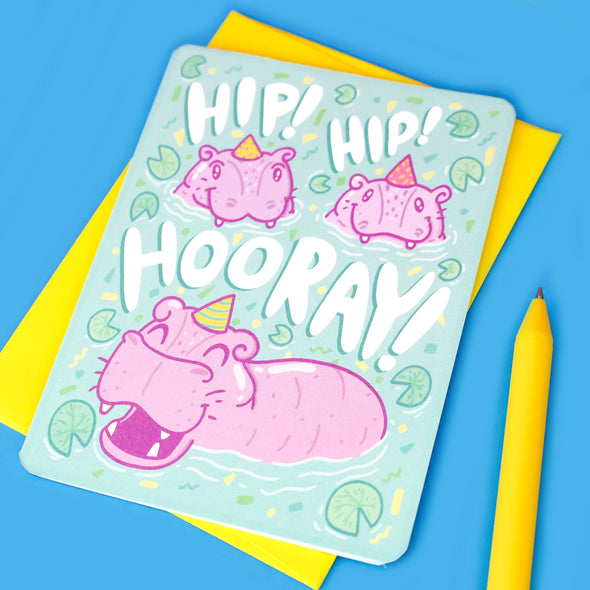 Hip Hip Hooray Hippo Card