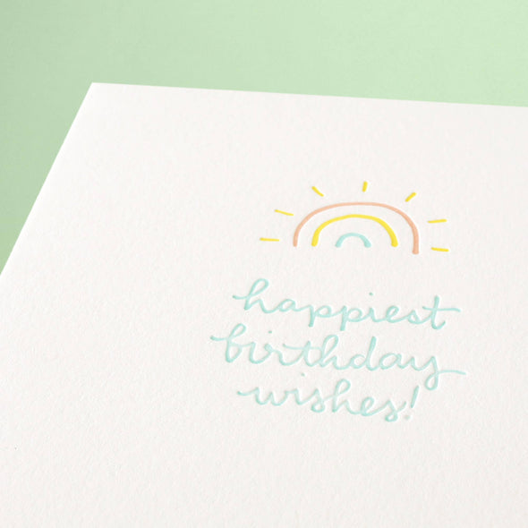 Rainbow Burst - Letterpress Greeting Card