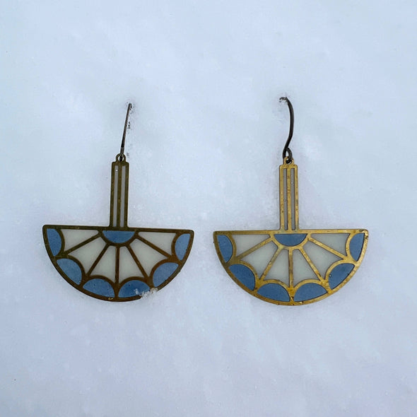 Solara // stained glass resin earrings