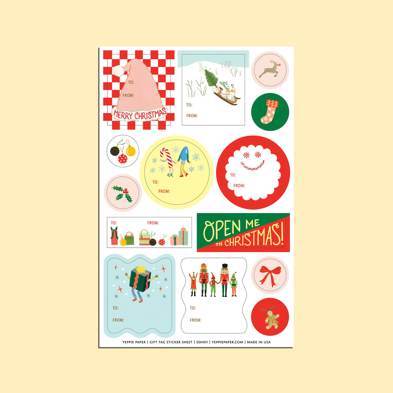 Merry Christmas Gift Tag Sticker Sheets - Set of 3