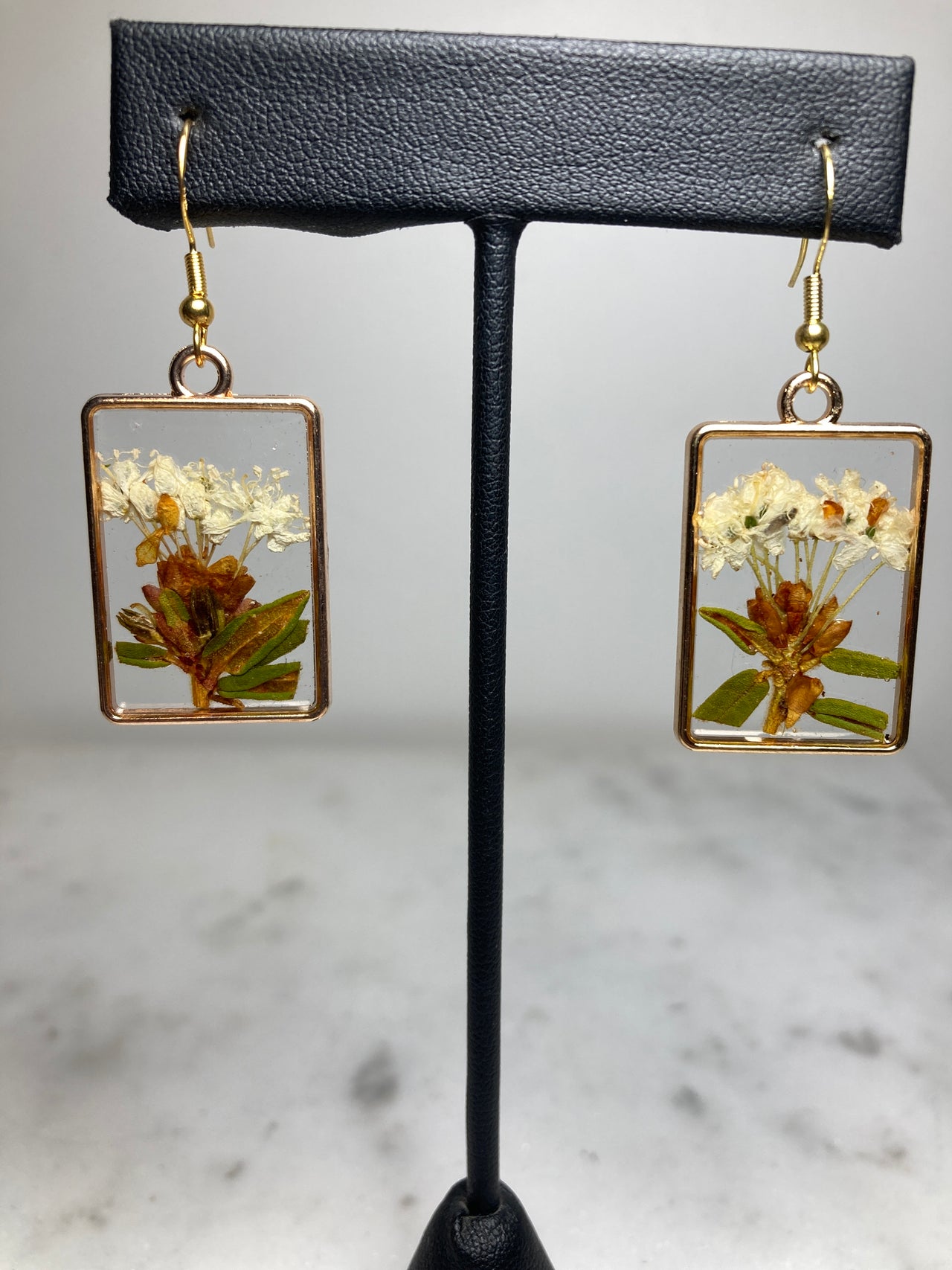 Labrador Tea Rectangle Earrings