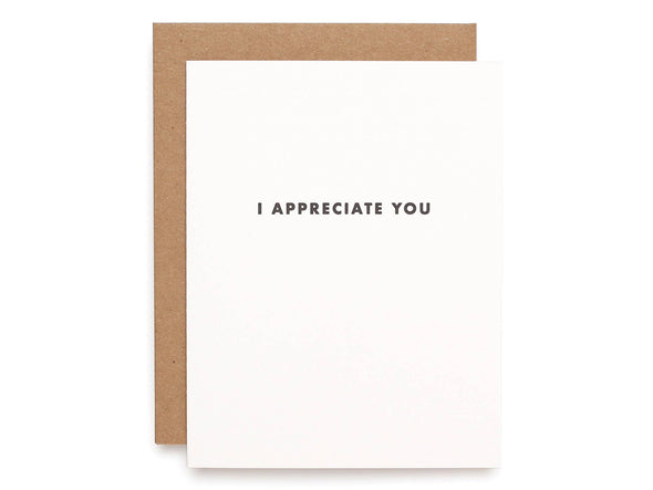 Futura Appreciate - Letterpress Greeting Card