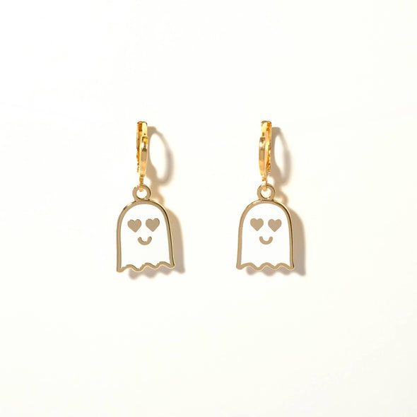 Love Ghost Huggie Hoop Earrings