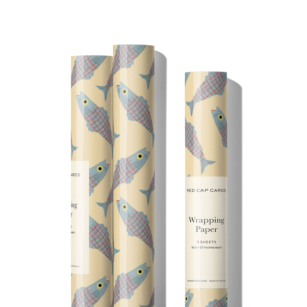 Herring wrapping paper: Rolls of 3 sheets