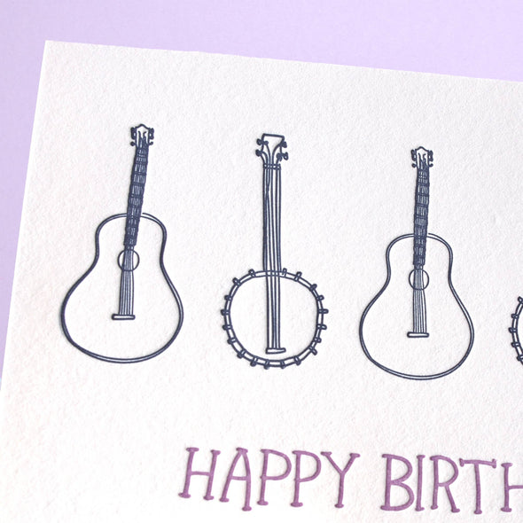 Banjo Birthday - Letterpress Greeting Card