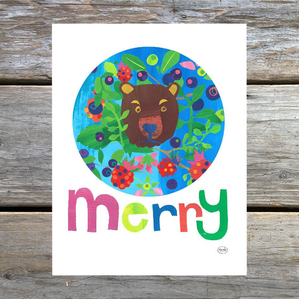 Merry Bear Note Card