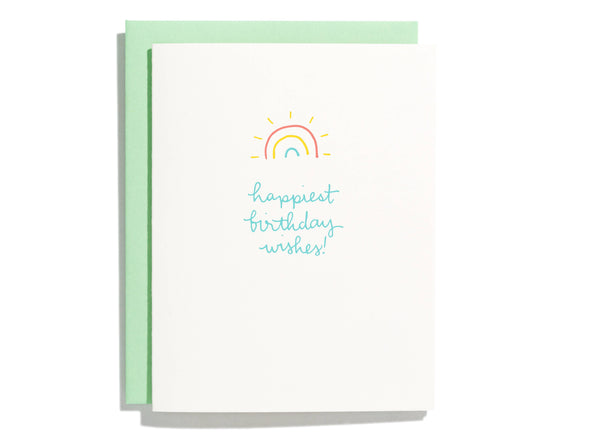 Rainbow Burst - Letterpress Greeting Card