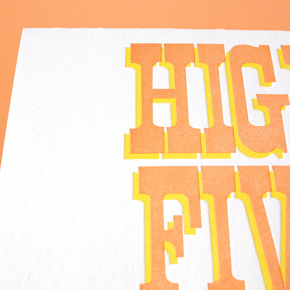 High Five - Letterpress Greeting Card