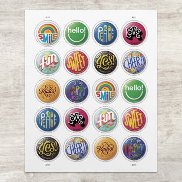 *Forever Letter Stamps: Pinback Buttons*