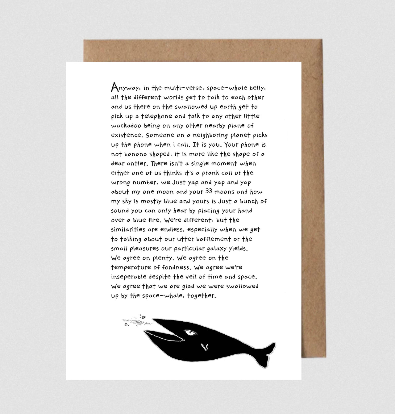 Space Whale 2 Greeting Card