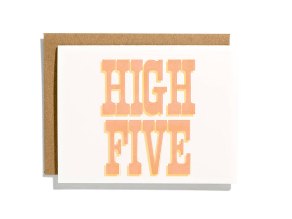 High Five - Letterpress Greeting Card