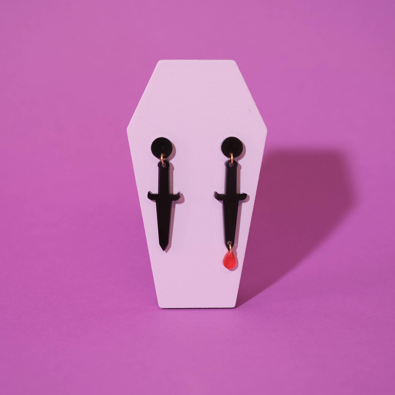 Dagger Earrings with Blood Drop