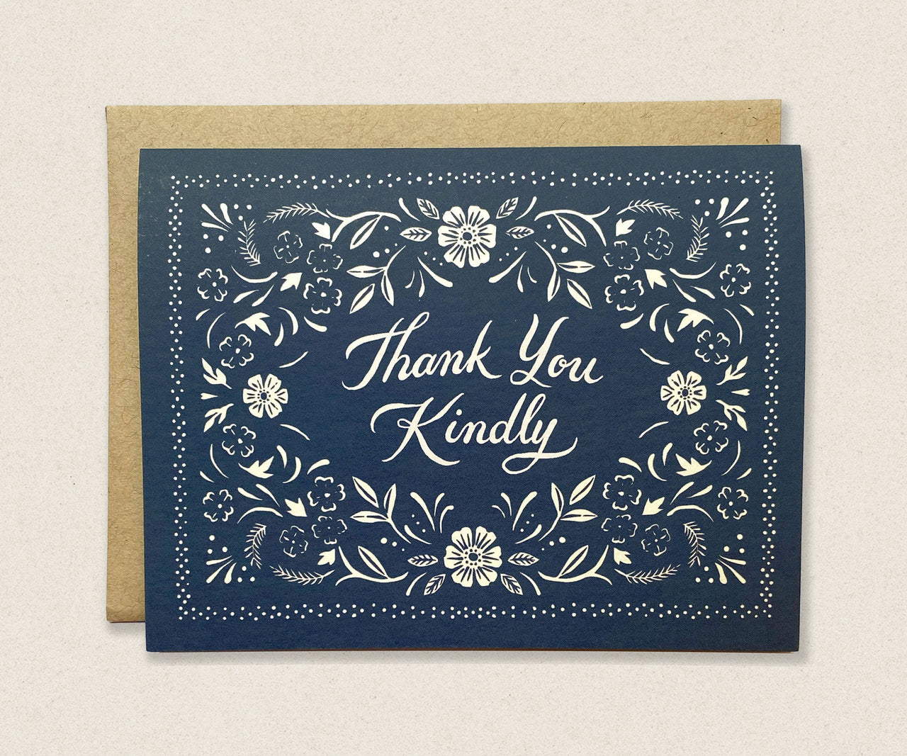 Thank You Kindly Floral Bandana Card: Single