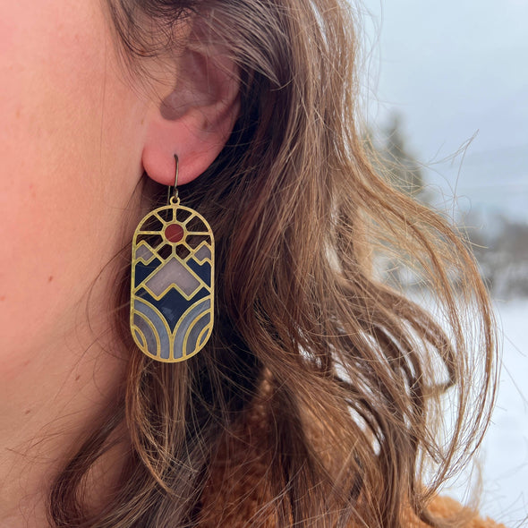 Solstice // stained glass resin earrings