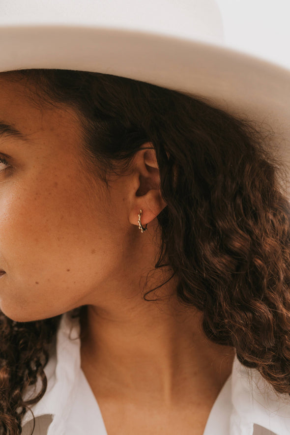 Gold Hoop - Beaded - Earrings