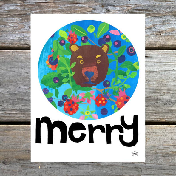 Merry Bear Note Card