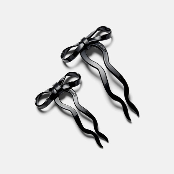 Bow Hairpin in Small Black