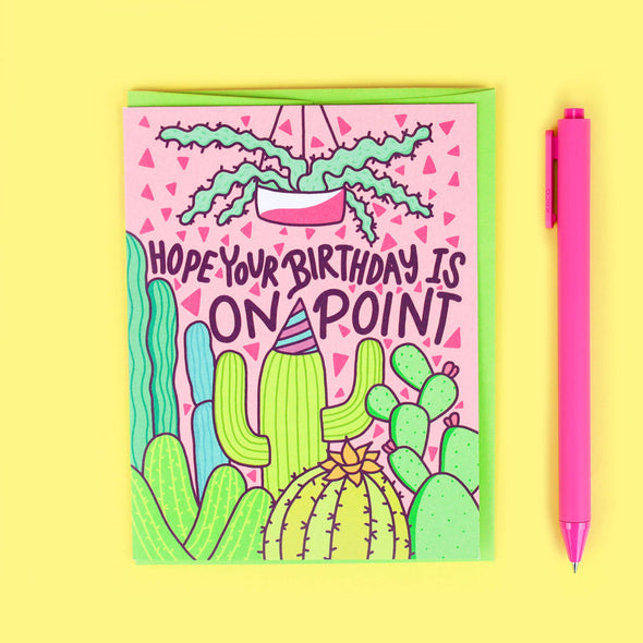 On Point Cactus Happy Birthday Card