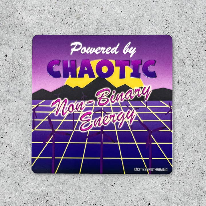 Powered by Chaotic Non-Binary Energy Vinyl Sticker