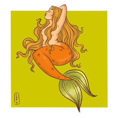 Citrus Mermaid Print