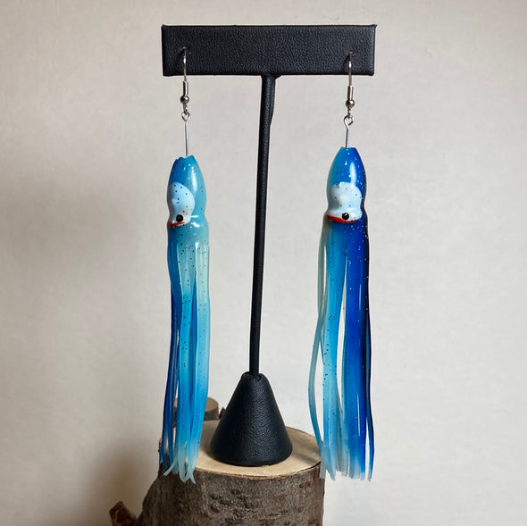 Large Hoochie Earrings - Blue