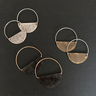 Round Moon Earrings