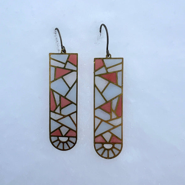 Corialis // stained glass resin earrings