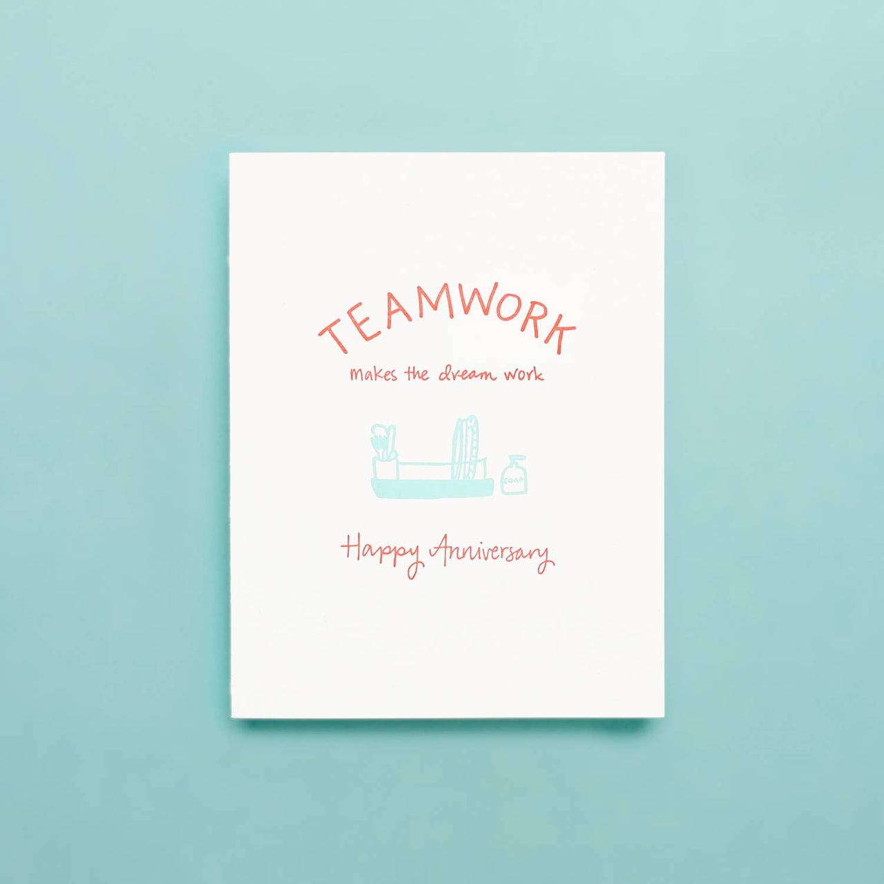 Teamwork Anniversary - Letterpress Greeting Card