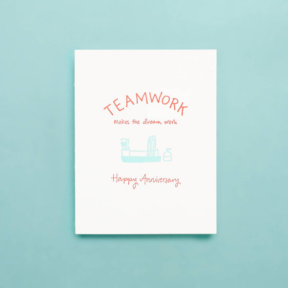 Teamwork Anniversary - Letterpress Greeting Card