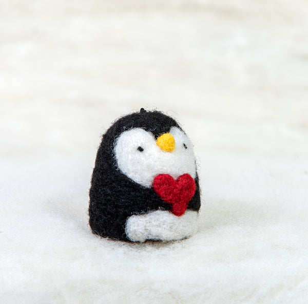 Penguin with Heart Ornament