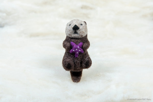 Sea Otter with Purple Star Ornament