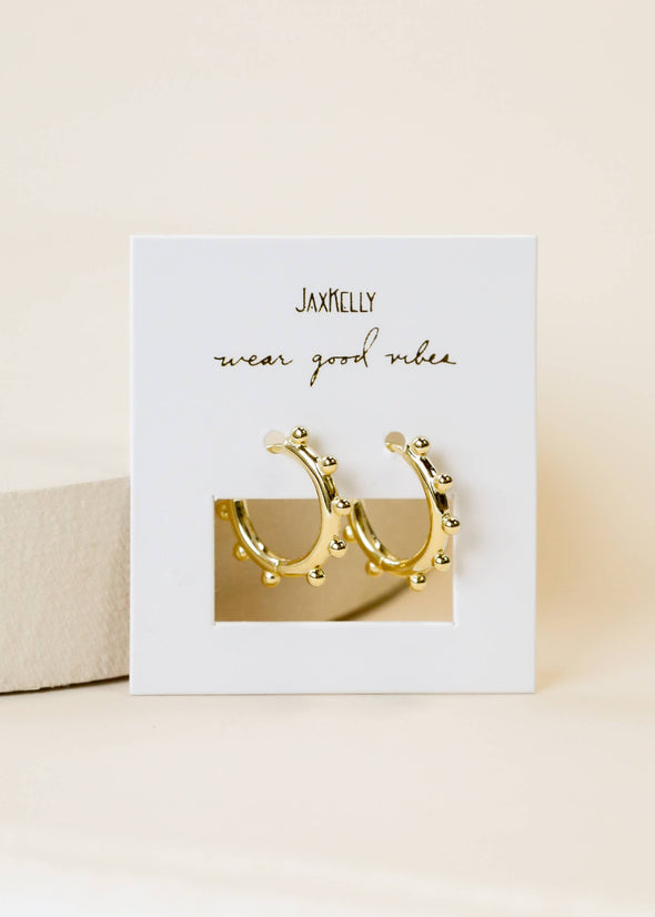 Gold Hoop - Beaded - Earrings