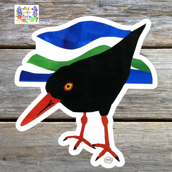 Oyster Catcher Collage Sticker