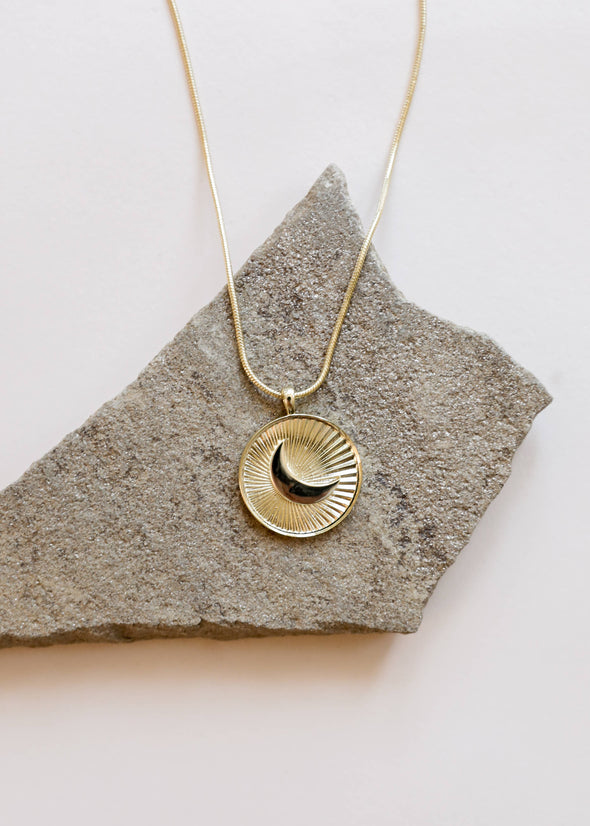 Crescent Moon Coin Necklace