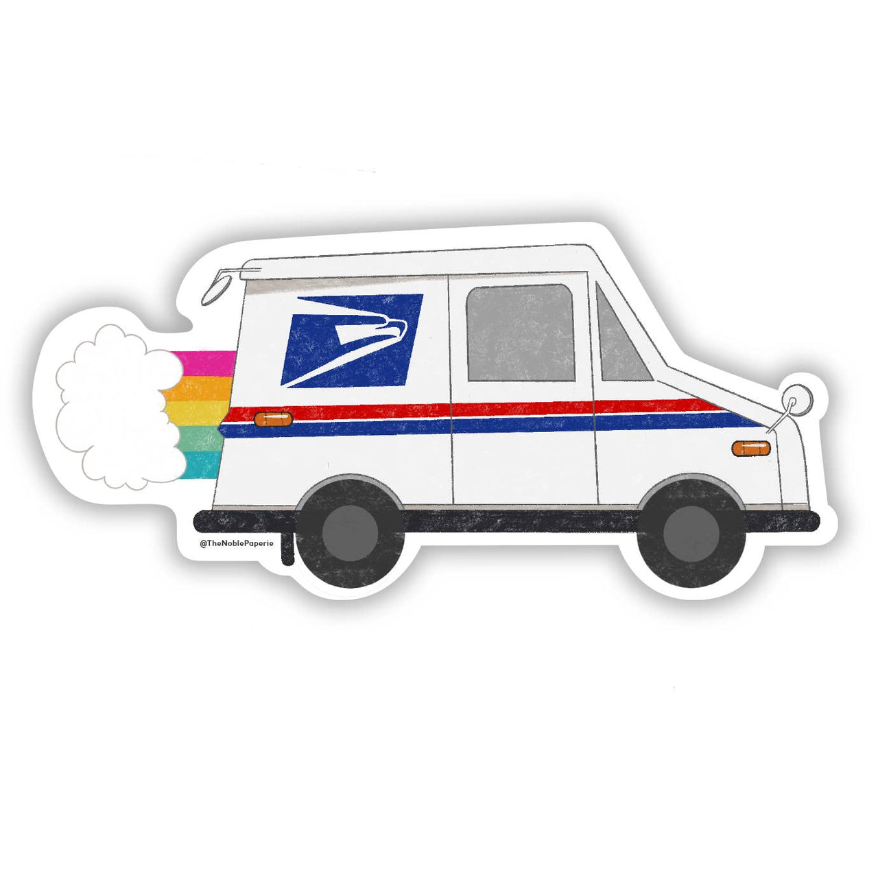 Rainbow Mail Truck Sticker