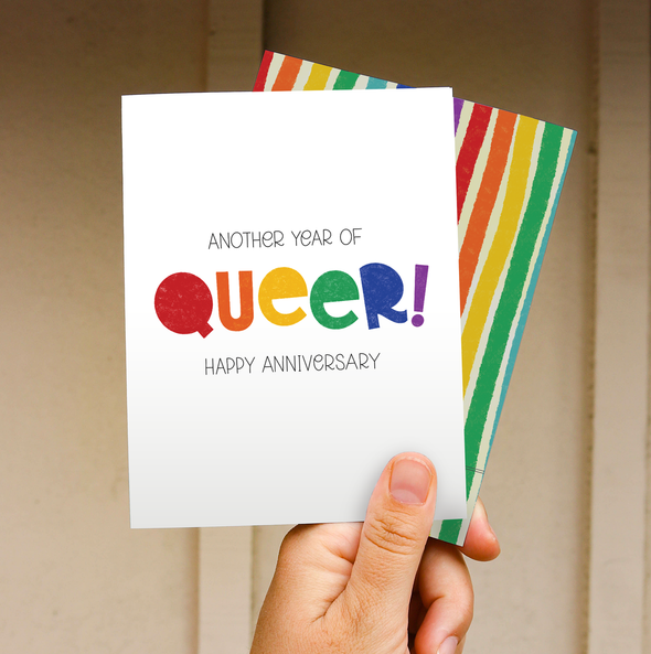 Year of Queer | Anniversary Rainbow Gay LGBTQIA+ Queer Card