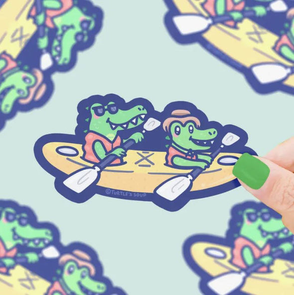 Alligators Kayaking Vinyl Sticker