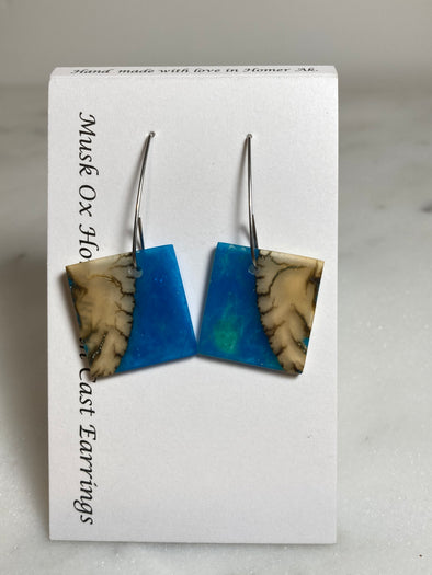 Musk Ox Horn Resin Cast Earrings 12