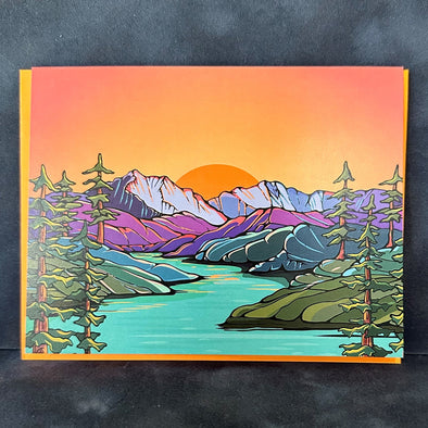 Peach Sunset Greeting Card