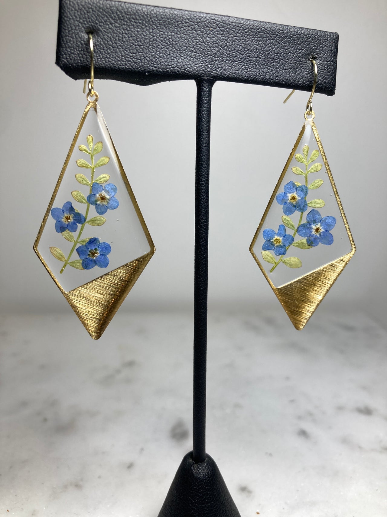 Forget-Me-Not +Beautiful Jacob's Ladder Kite Earrings